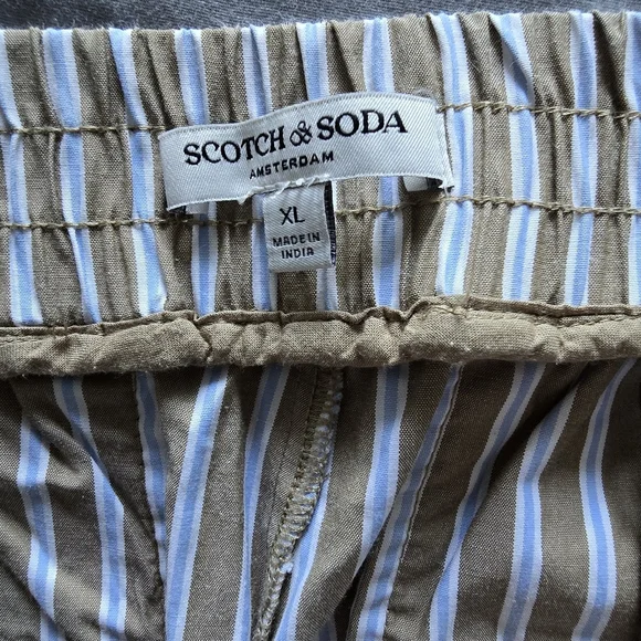 Scotch And Soda Striped Brown And Blue Women's Pants Size XL - Picture 5 of 14